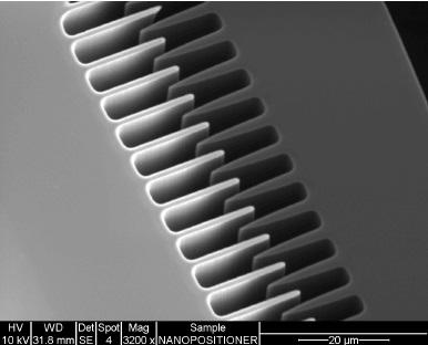 Electrostatic comb drive in a MEMS device